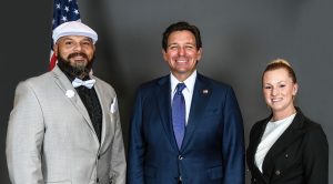 CEO of CCFG, Curtis Fort, stands with Florida Governor Ron DeSantis.
